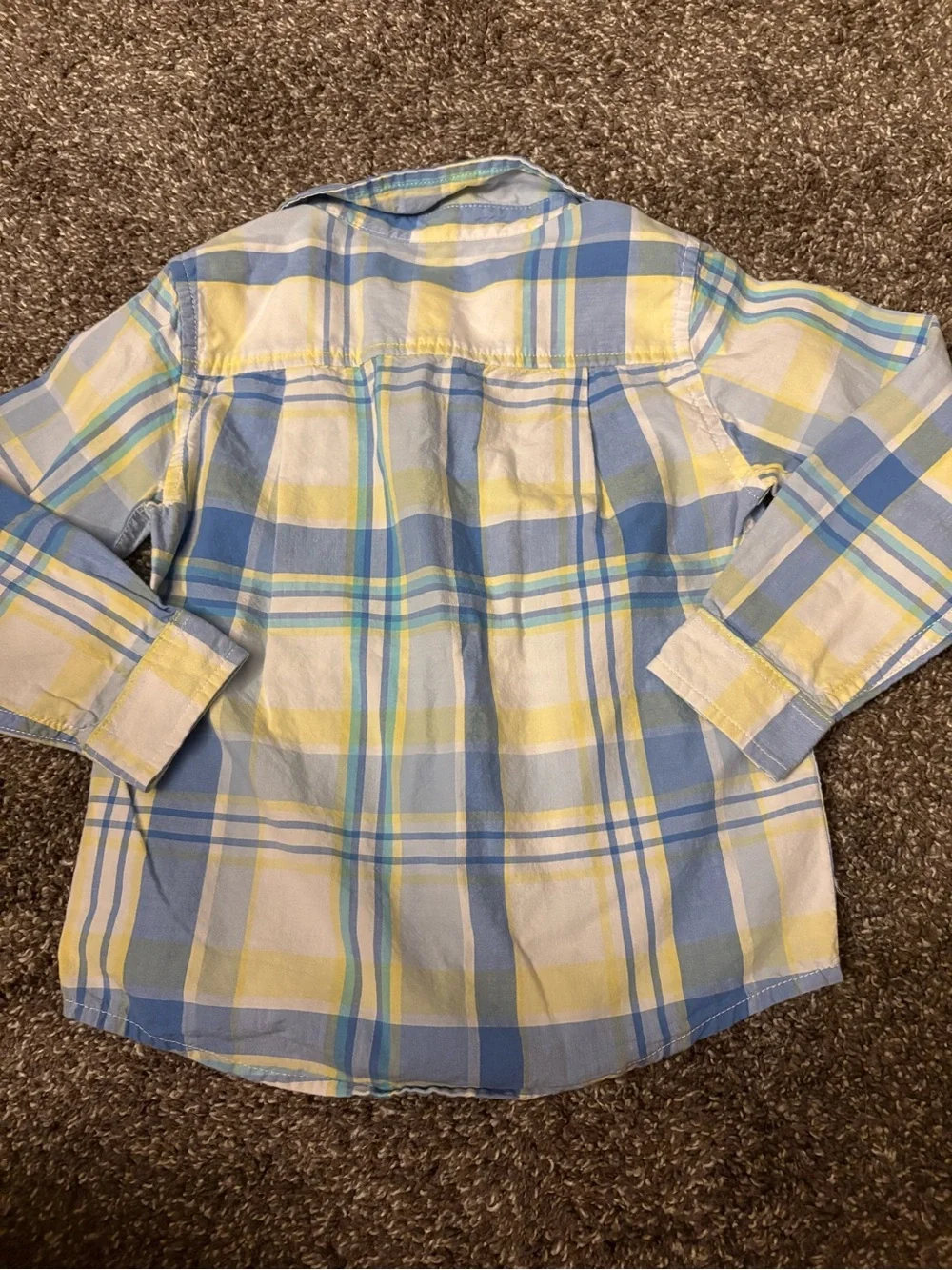 The Children's Place Blue and Yellow Plaid Button-Down Shirt